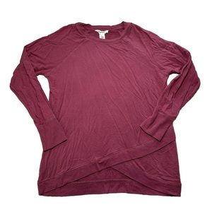 Workshop Republic Clothing Women’s Purple Long Sleeve Crew Neck Modal Shirt-sz L